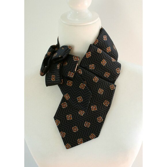 Ogsplosh Women's Ascot Scarf Sustainably Made From A Repurposed Necktie NEW - Picture 6 of 7